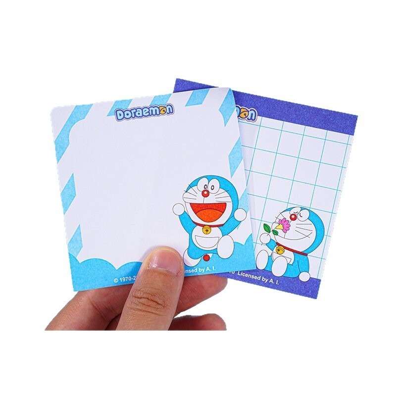 Memo Pad Sticky - 4 ชิ้น โดราเอมอน กระดาษโน้ตแบบมีกาว อุปกรณ์สำนักงาน อนิเมะน่ารัก