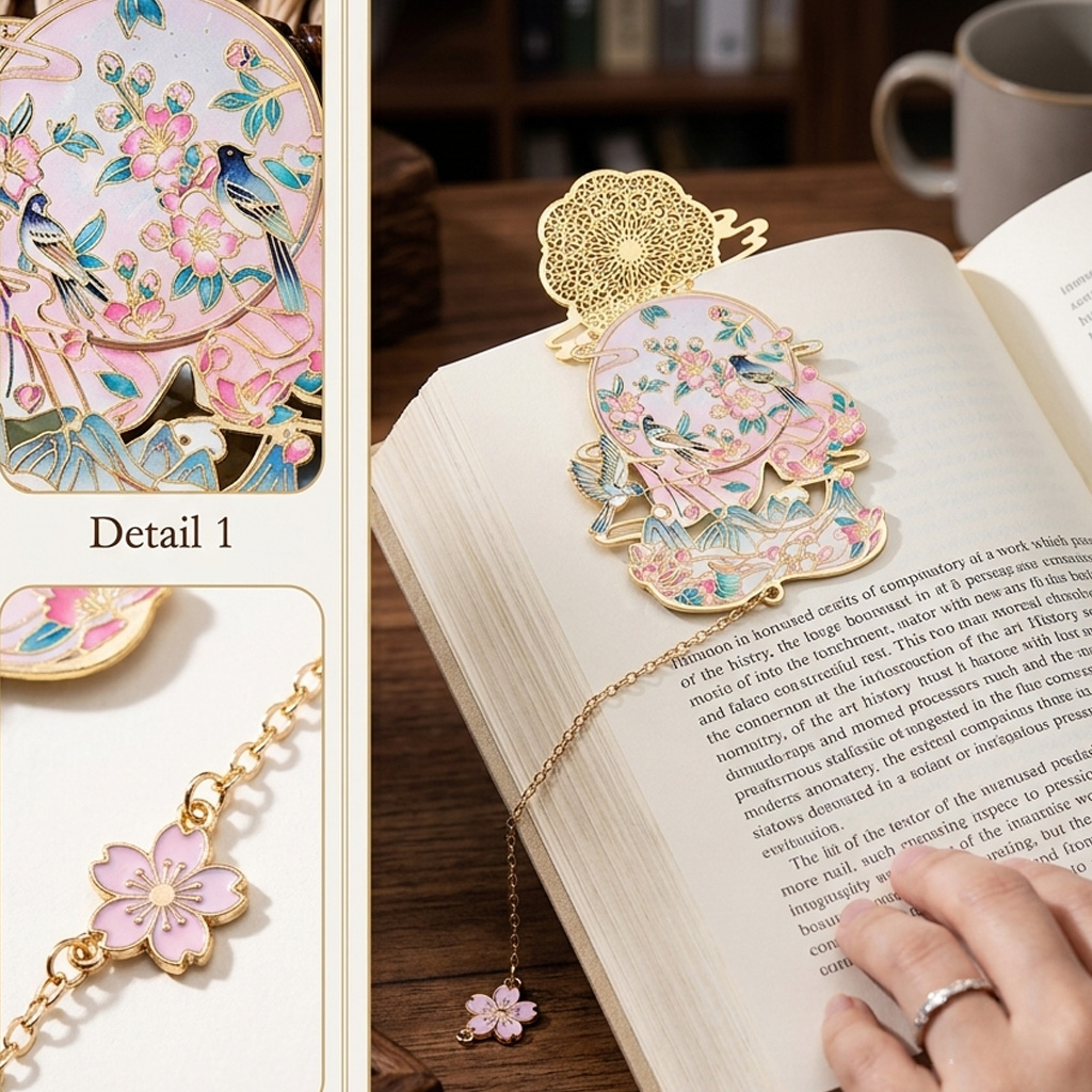 Stationery And Office Supply Chain - เครื่องหมายหน้าแบบจีนที่สวยงาม พร้อมจี้ห้อยตกแต่ง โซ่โลหะ ที่คั่นหนังสือ คลิปหนีบหนังสือ เครื่องเขียน