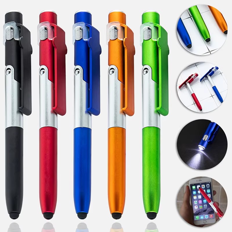 Fountain Pen Ink - ปากกาของเล่นอเนกประสงค์ 4 in 1 พร้อมไฟพับได้ ปากกาของขวัญโฆษณา