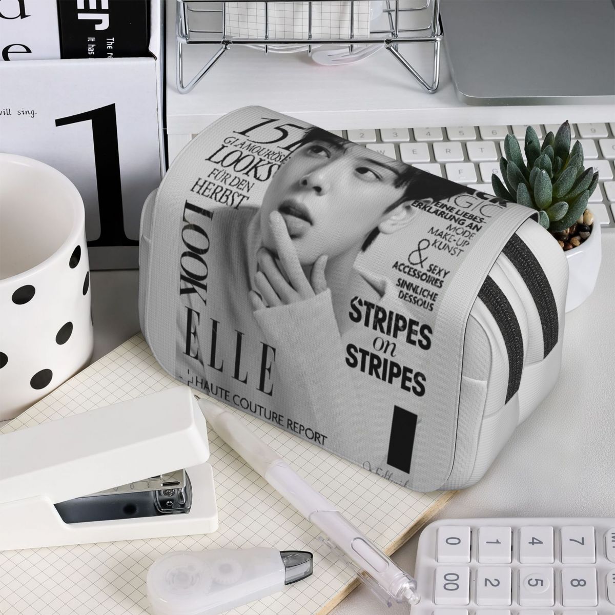 Stationery And Office Supply Chain - ชาอึนอู เคป๊อป แอสโตรกระเป๋าใส่ดินสอสำหรับเด็ก ของขวัญ กล่องใส่ปากกา กระเป๋าใส่ดินสอ