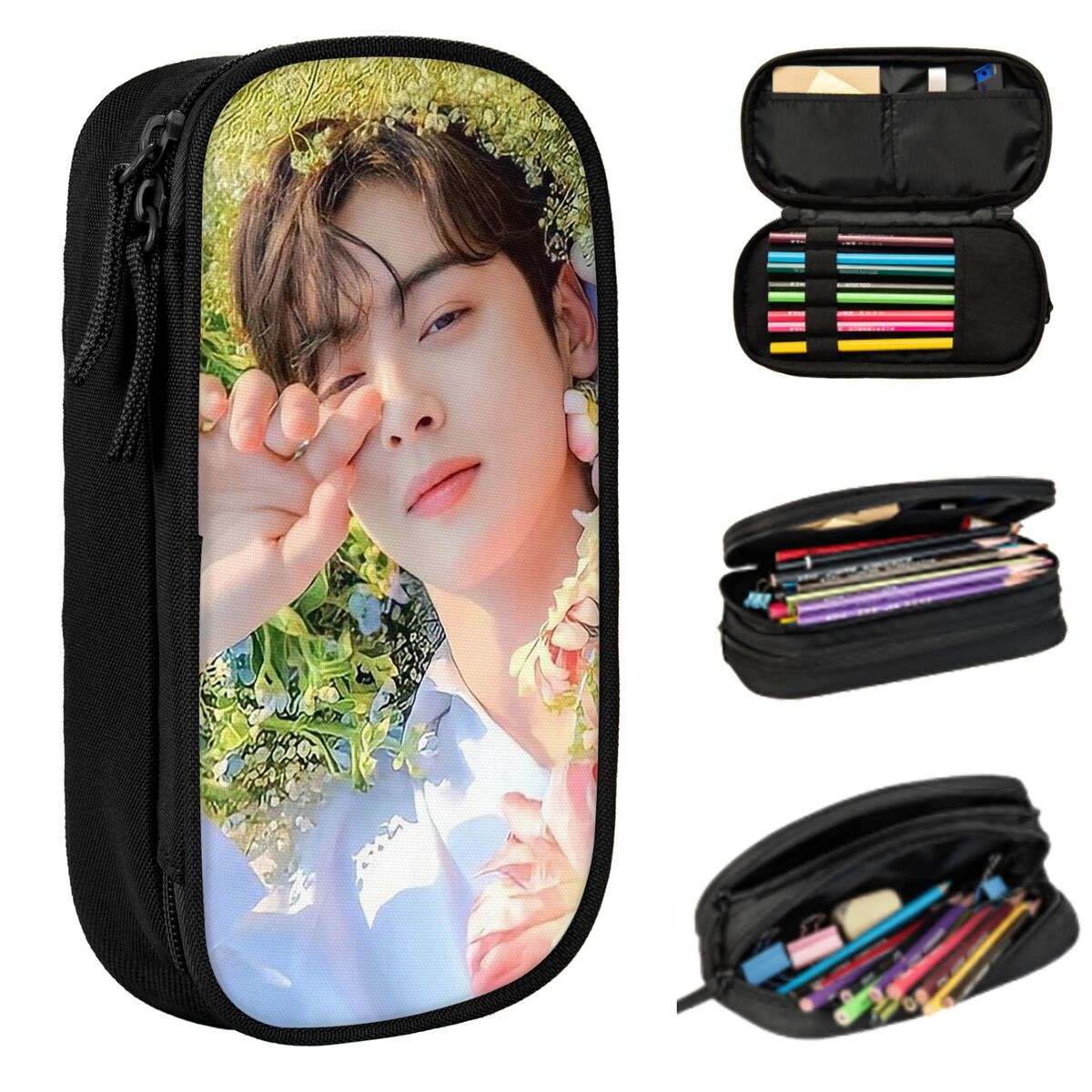 Stationery And Office Supply Chain - ชาอึนอู เคป๊อป แอสโตรกระเป๋าใส่ดินสอสำหรับเด็กผู้ชาย เด็กผู้หญิง กล่องใส่ปากกา กระเป๋าใส่ดินสอ