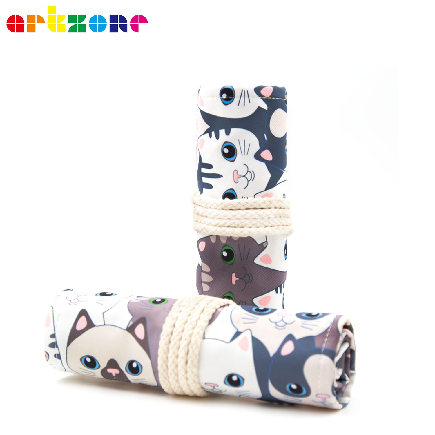 Pen Pouch Roll - กล่องดินสอ48รูกระเป๋ากระเป๋าดินสอศิลปะผ้าใบม้วนเก็บลิปสติกแต่งหน้าเครื่องเขียนอุปกรณ์การเรียนของนักเรียน