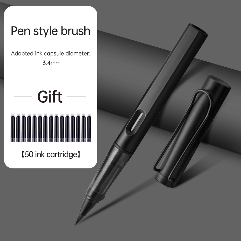 Fountain Pen Ink - ชุดปากกาพู่กันแบบฟอนเทนพร้อมหมึกเติม 50 ชิ้น ปากกาเขียนลื่นสไตล์พู่กันสำหรับศิลปิน นักเรียน สำนักงาน
