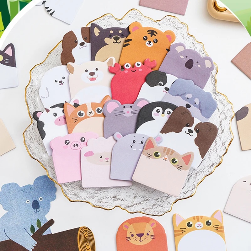 Memo Pad Sticky - กระดาษโน้ตรูปสัตว์น่ารัก 240 ชิ้น ลายการ์ตูนแมวน่ารัก สำหรับจดบันทึก โน้ตการ์ด