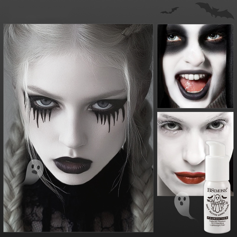 Correction Fluid White - รองพื้นเนื้อแมทท์สีขาว ปกปิดได้หลายระดับ ใช้เป็นไพรเมอร์และคอนซีลเลอร์แบบแท่ง กันน้ำ ติดทนนาน เหมาะสำหรับคอสเพลย์วันฮาโลวีน