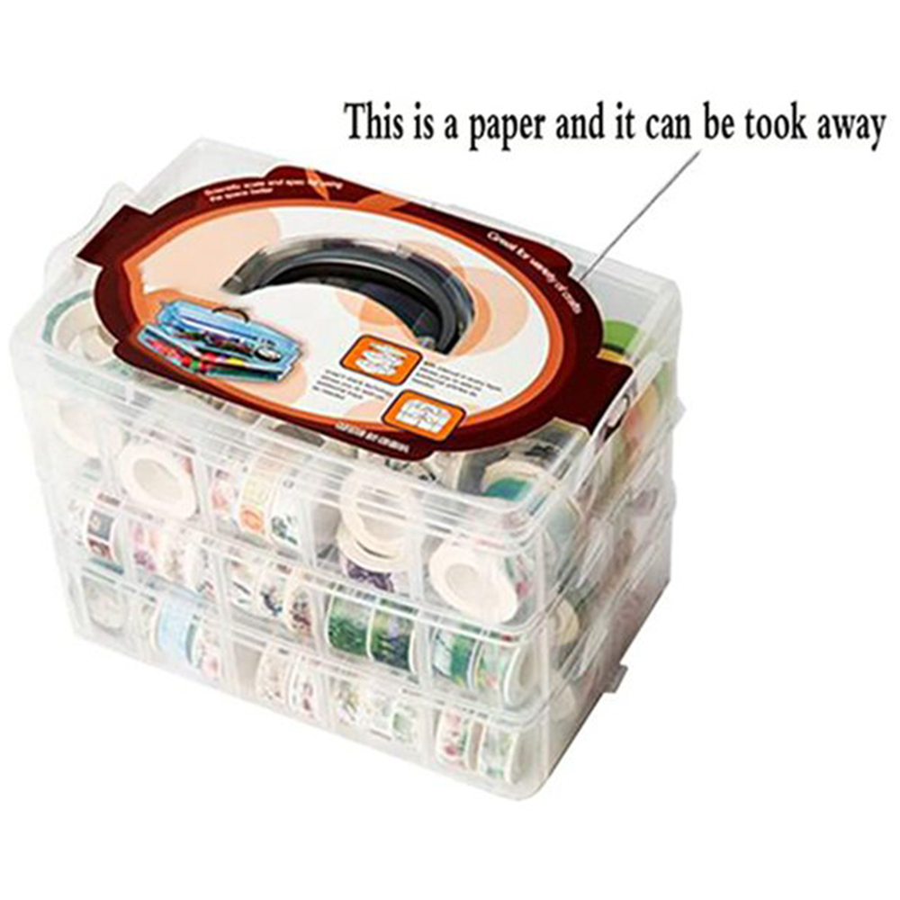 Washi Tape Set - กล่องเก็บเทปวาชิ 3 ชั้น 30 ช่อง แบบใส