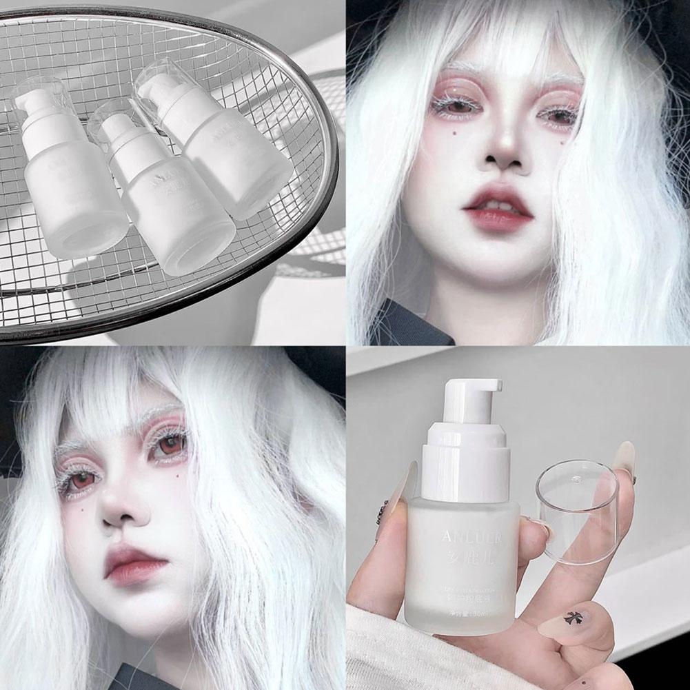 Correction Fluid White - รองพื้นเนื้อแมทท์สีขาว ปกปิดยาวนาน กันน้ำ ปรับระดับความปกปิดได้ เหมาะสำหรับแต่งหน้าคอสเพลย์และฮาโลวีน ใช้เป็นเบสและคอนซีลเลอร์