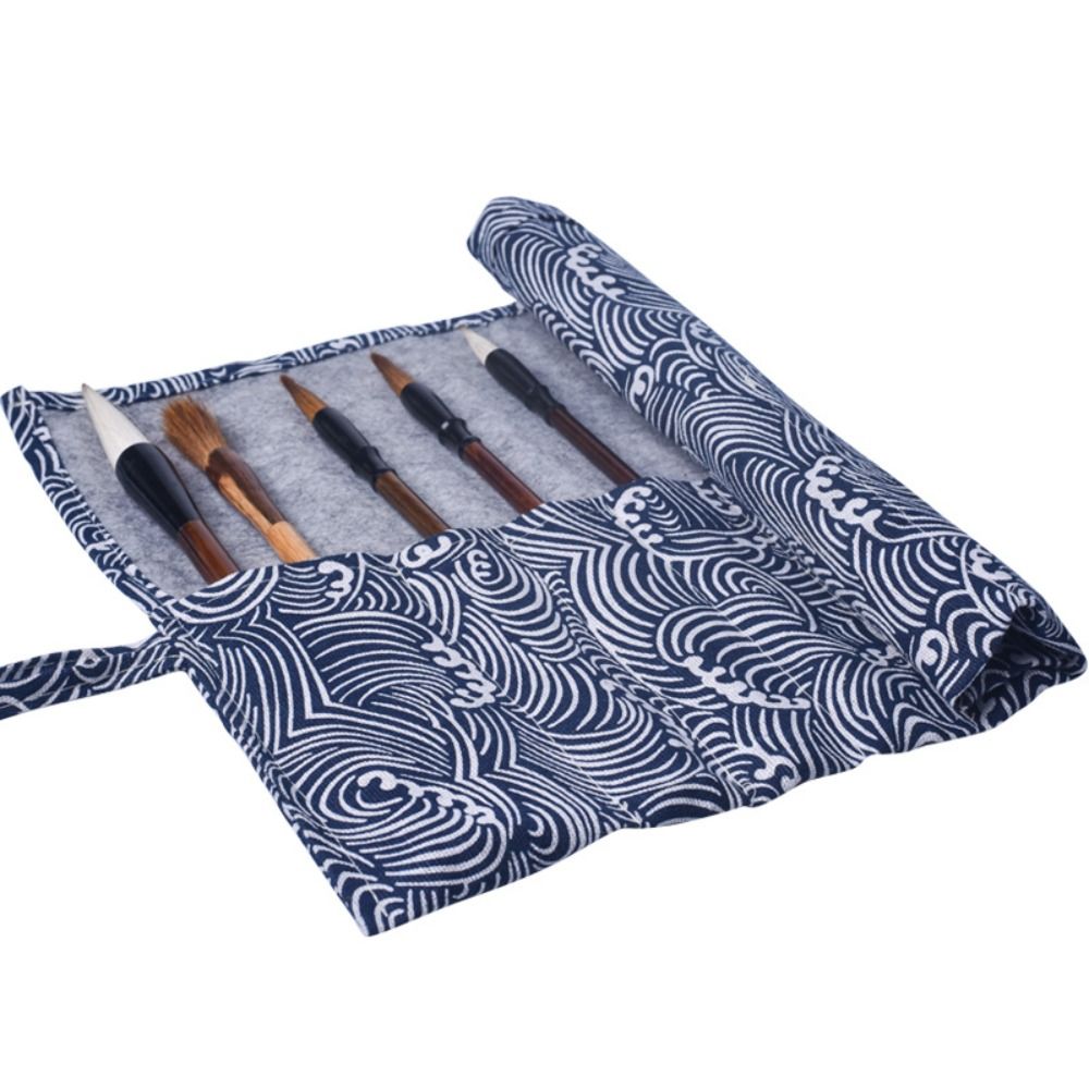 Pen Pouch Roll - ม่านม้วนสไตล์จีนสำหรับเก็บปากกา กระเป๋าเก็บปากกาแบบวินเทจ กระเป๋าเก็บเครื่องเขียนความจุขนาดใหญ่ สำหรับเก็บแปรงแต่งหน้า
