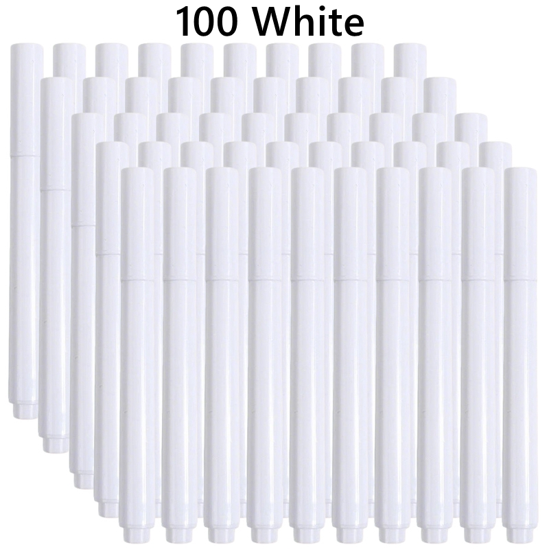 Correction Fluid White - 3-100 ชิ้น/เซ็ตสีขาว/สีปากกาชอล์กเหลวแบบลบได้สำหรับกระจกหน้าต่างอิเล็กทรอนิกส์กระดานดำกระดานไวท์บอร์ดมาร์กเกอร์