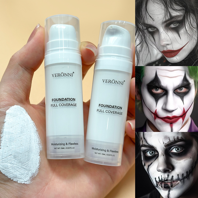 Correction Fluid White - ฮาโลวีน Liquid Goth แต่งหน้าสีขาวการจับคู่รองพื้นคอนซีลเลอร์คอสเพลย์สีขาว Clown สีขาว