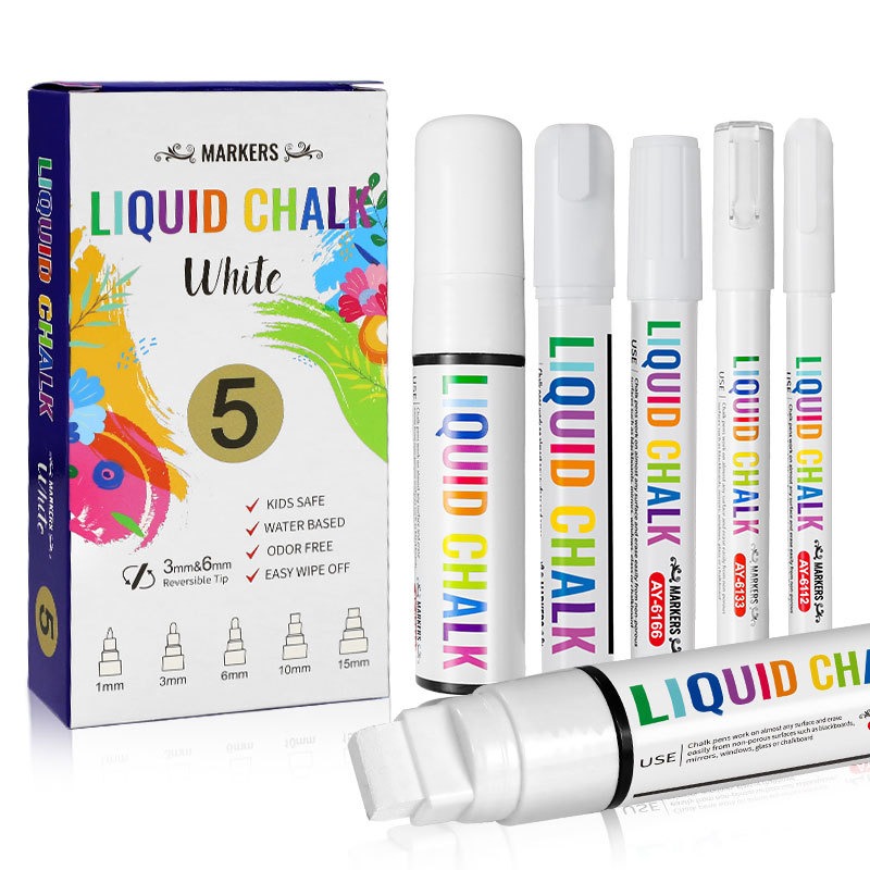 5 ชิ้น/เซ็ตสีขาวเครื่องหมายชอล - Correction Fluid White บทวิจารณ์และราคา