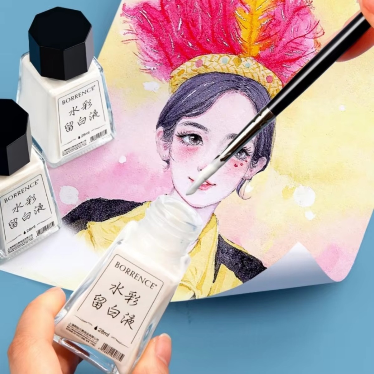 Borrence 28ml สีน้ํา Masking F - Correction Fluid White บทวิจารณ์และราคา