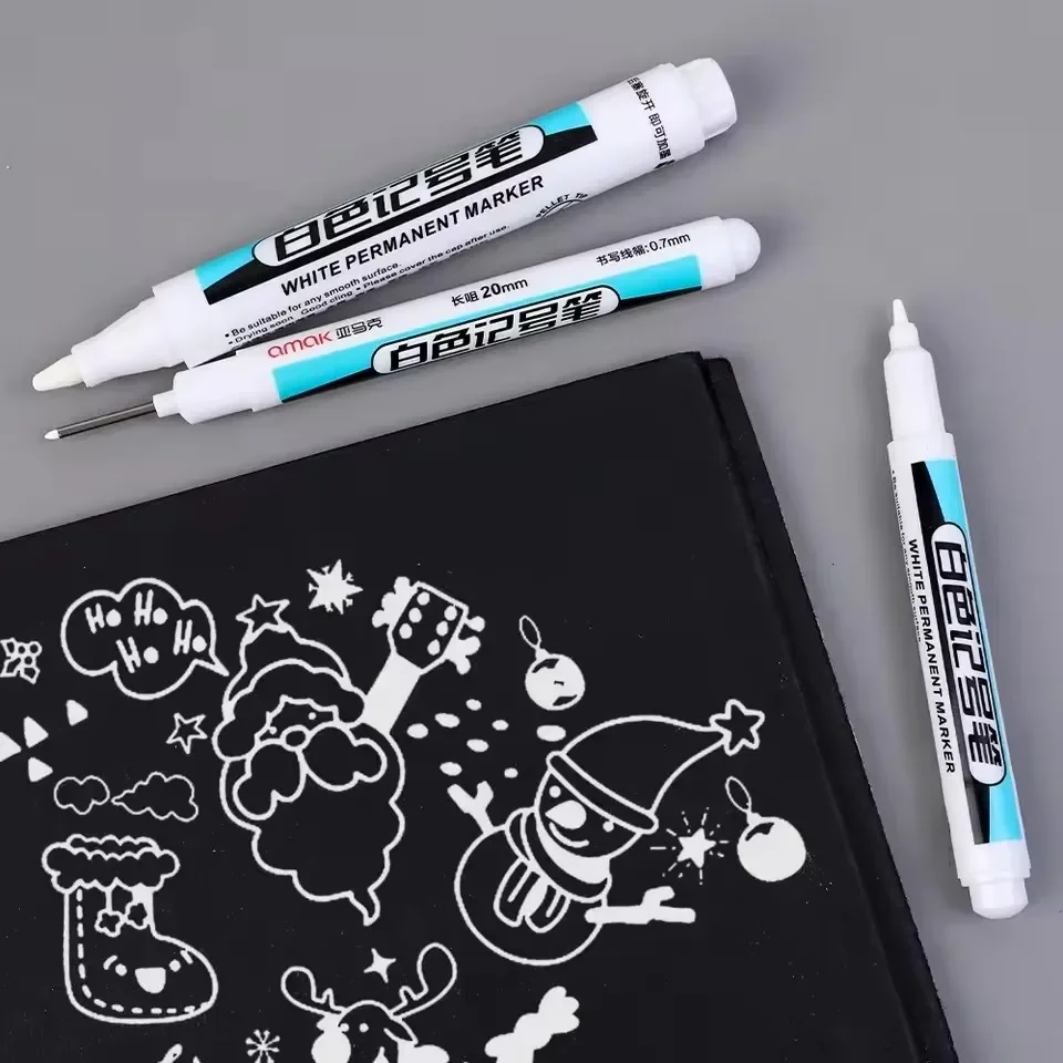 ปากกามาร์คเกอร์สีขาวแบบถาวร ขน - Stationery Supply บทวิจารณ์และราคา