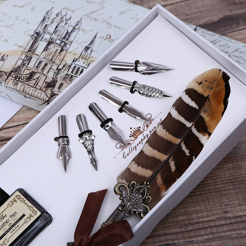 ชุดปากกาจุ่มหมึกแบบย้อนยุคพร้อ - Fountain Pen Ink บทวิจารณ์และราคา