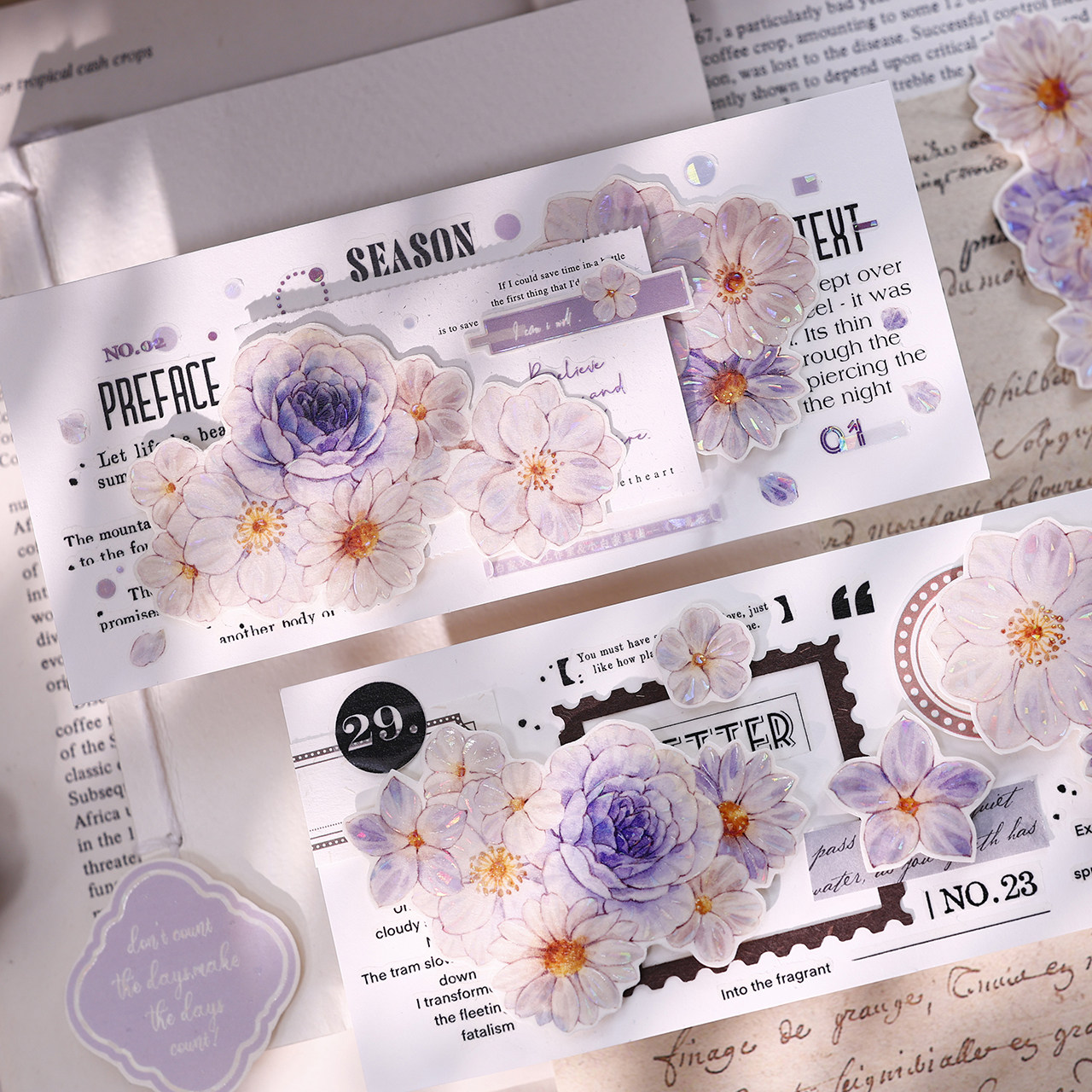 เทปวาชิลายดอกกุหลาบสีม่วงอ่อนแ - Washi Tape Set บทวิจารณ์และราคา