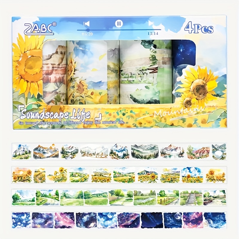 เทปตกแต่งลายแนวนอน 4 ม้วน สำหร - Memo Pad Sticky บทวิจารณ์และราคา